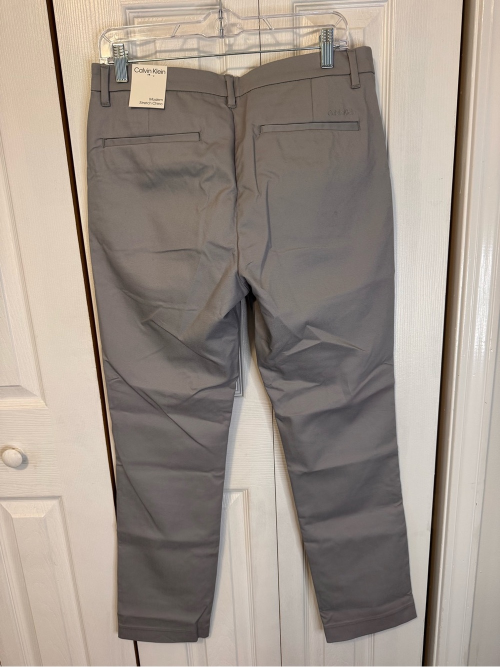 Calvin Klein Men's Gray Dress Pants Classic Flat Front Modern Chino Size 32/30 - Picture 10 of 15